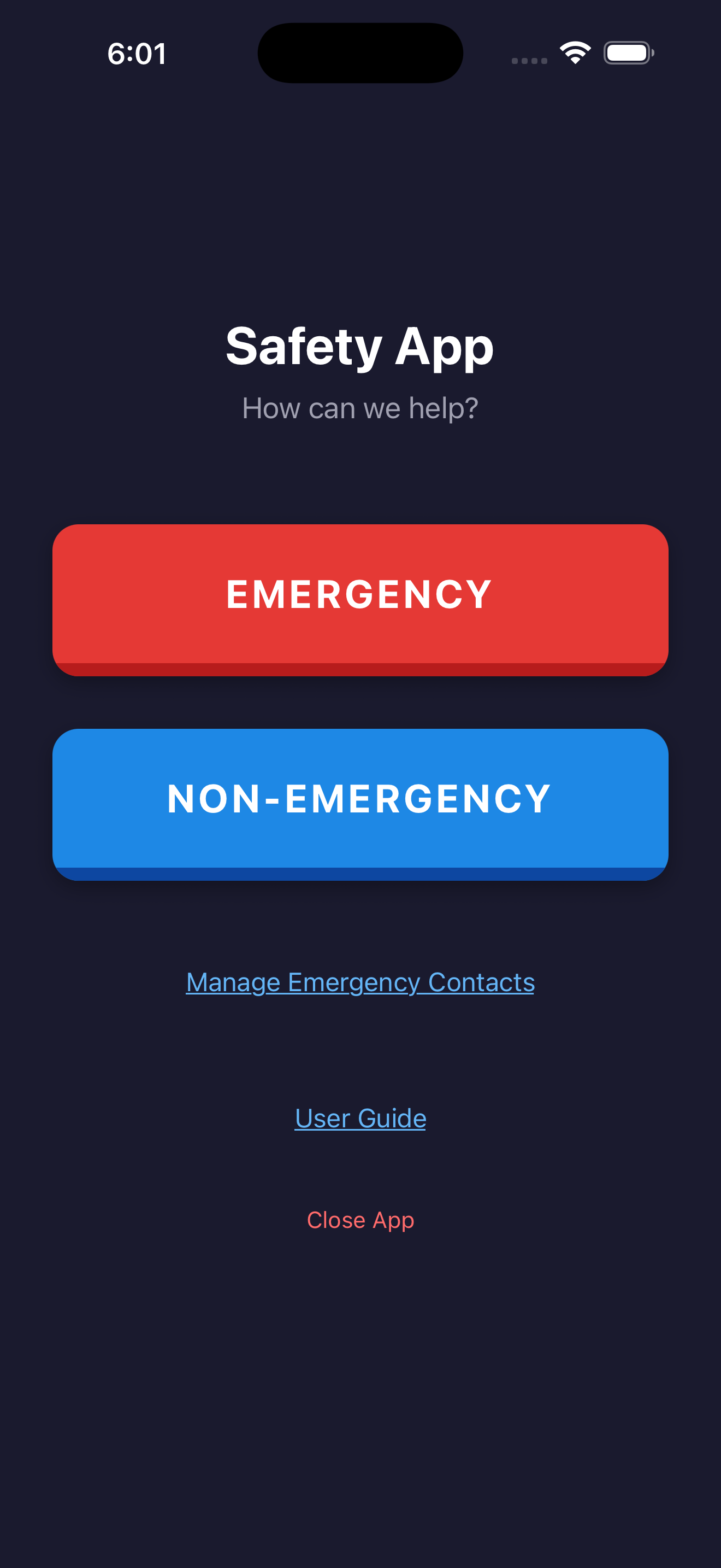 Emergency contacts list